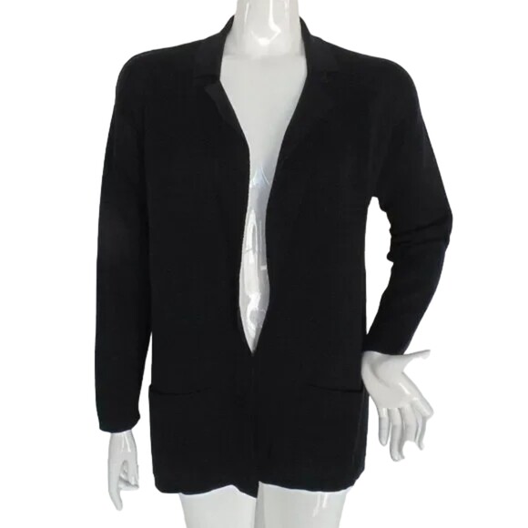 PERUVIAN CONNECTION Cotton Knit Sweater Blazer, XS, Open front, Pockets - Picture 1 of 10
